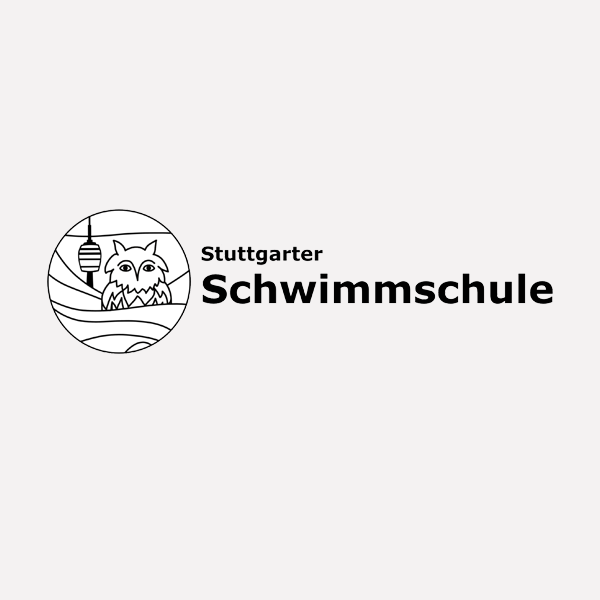 Stuttgarter Schwimmschule Logo Stuttgarter Schwimmschule mit einer Eule auf dem Wasser